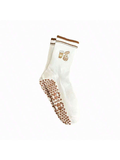 EU Size 36-43, 1 Pair/Women's Pilates Non-Slip Socks, Yoga Non-Slip Socks, Cute Ballet Non-Slip Sports Socks