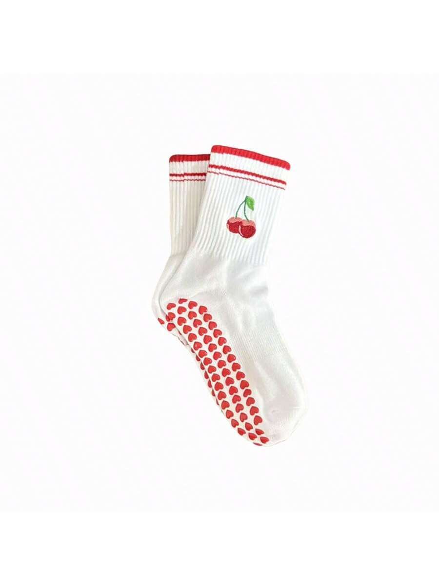 EU Size 36-43, 1 Pair/Women's Pilates Non-Slip Socks, Yoga Non-Slip Socks, Cute Ballet Non-Slip Sports Socks