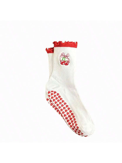EU Size 36-43, 1 Pair/Women's Pilates Non-Slip Socks, Yoga Non-Slip Socks, Cute Ballet Non-Slip Sports Socks