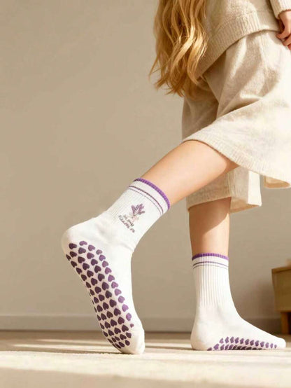 EU Size 36-43, 1 Pair/Women's Pilates Non-Slip Socks, Yoga Non-Slip Socks, Cute Ballet Non-Slip Sports Socks