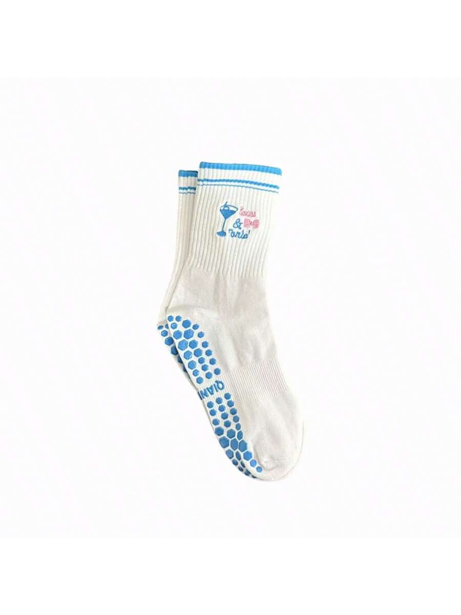 EU Size 36-43, 1 Pair/Women's Pilates Non-Slip Socks, Yoga Non-Slip Socks, Cute Ballet Non-Slip Sports Socks