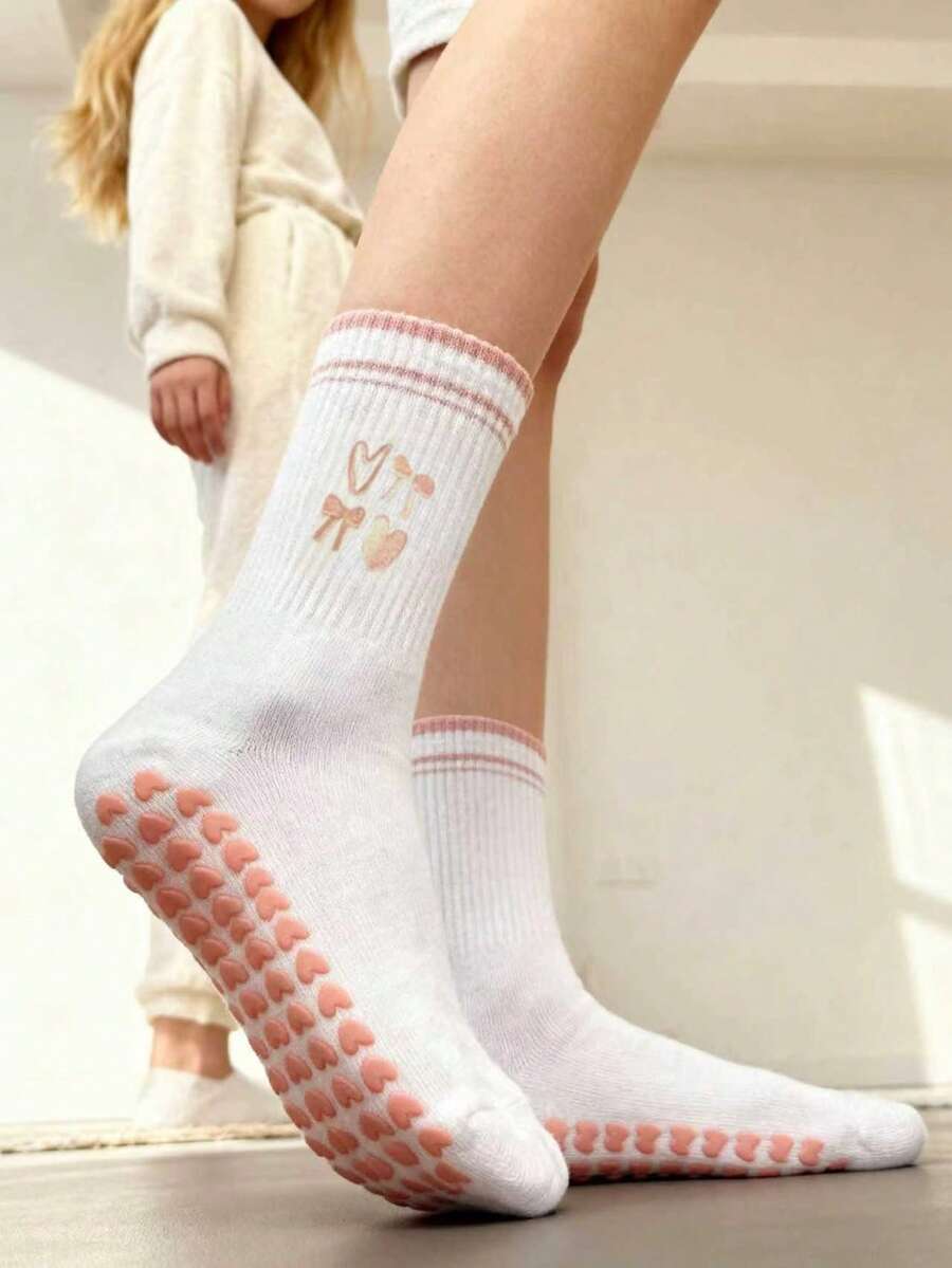 EU Size 36-43, 1 Pair/Women's Pilates Non-Slip Socks, Yoga Non-Slip Socks, Cute Ballet Non-Slip Sports Socks