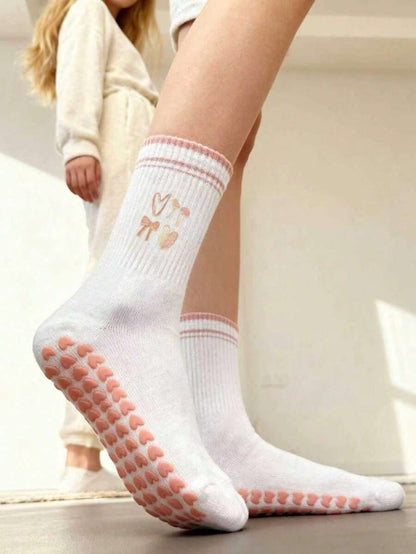EU Size 36-43, 1 Pair/Women's Pilates Non-Slip Socks, Yoga Non-Slip Socks, Cute Ballet Non-Slip Sports Socks