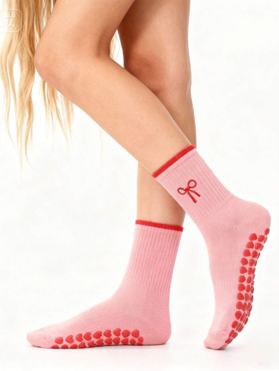 EU Size 36-43, 1 Pair/Women's Pilates Non-Slip Socks, Yoga Non-Slip Socks, Cute Ballet Non-Slip Sports Socks