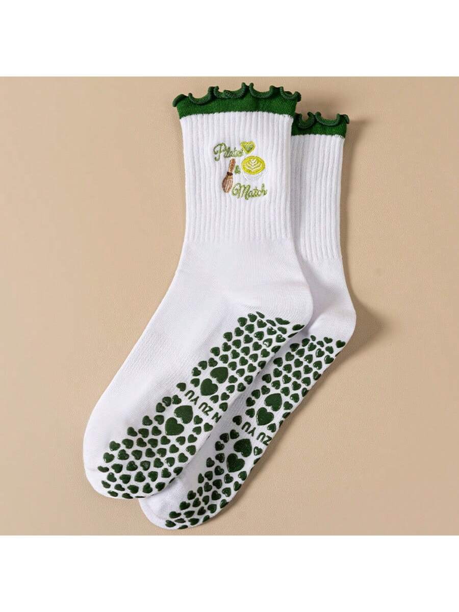 Crew grip sock - Pilates & Matcha