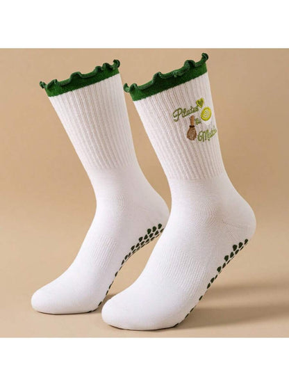 Crew grip sock - Pilates & Matcha