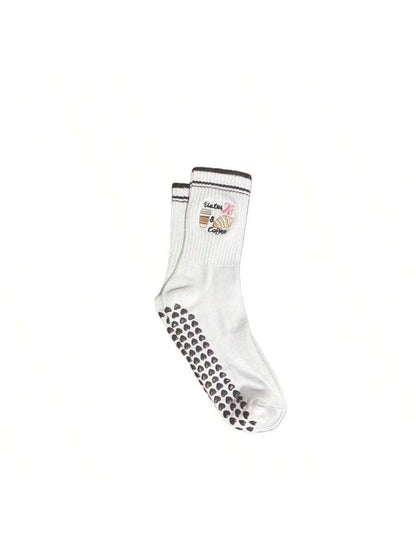 EU Size 36-43, 1 Pair/Women's Pilates Non-Slip Socks, Yoga Non-Slip Socks, Cute Ballet Non-Slip Sports Socks