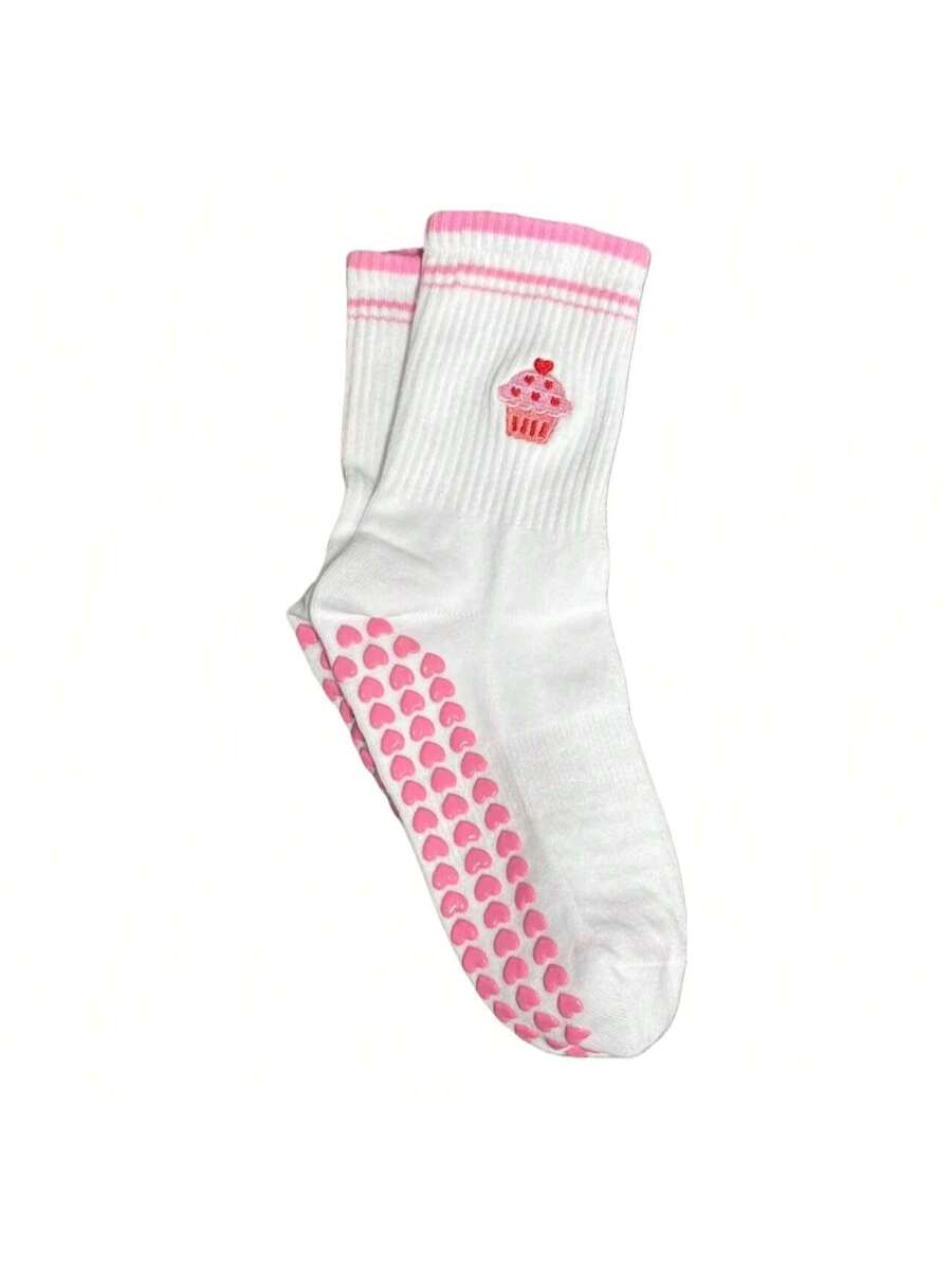 EU Size 36-43, 1 Pair/Women's Pilates Non-Slip Socks, Yoga Non-Slip Socks, Cute Ballet Non-Slip Sports Socks