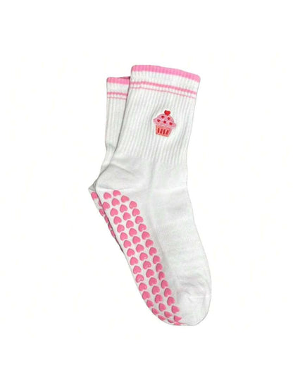 EU Size 36-43, 1 Pair/Women's Pilates Non-Slip Socks, Yoga Non-Slip Socks, Cute Ballet Non-Slip Sports Socks