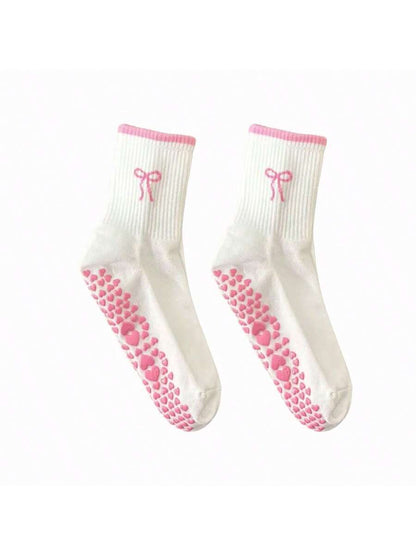 EU Size 36-43, 1 Pair/Women's Pilates Non-Slip Socks, Yoga Non-Slip Socks, Cute Ballet Non-Slip Sports Socks