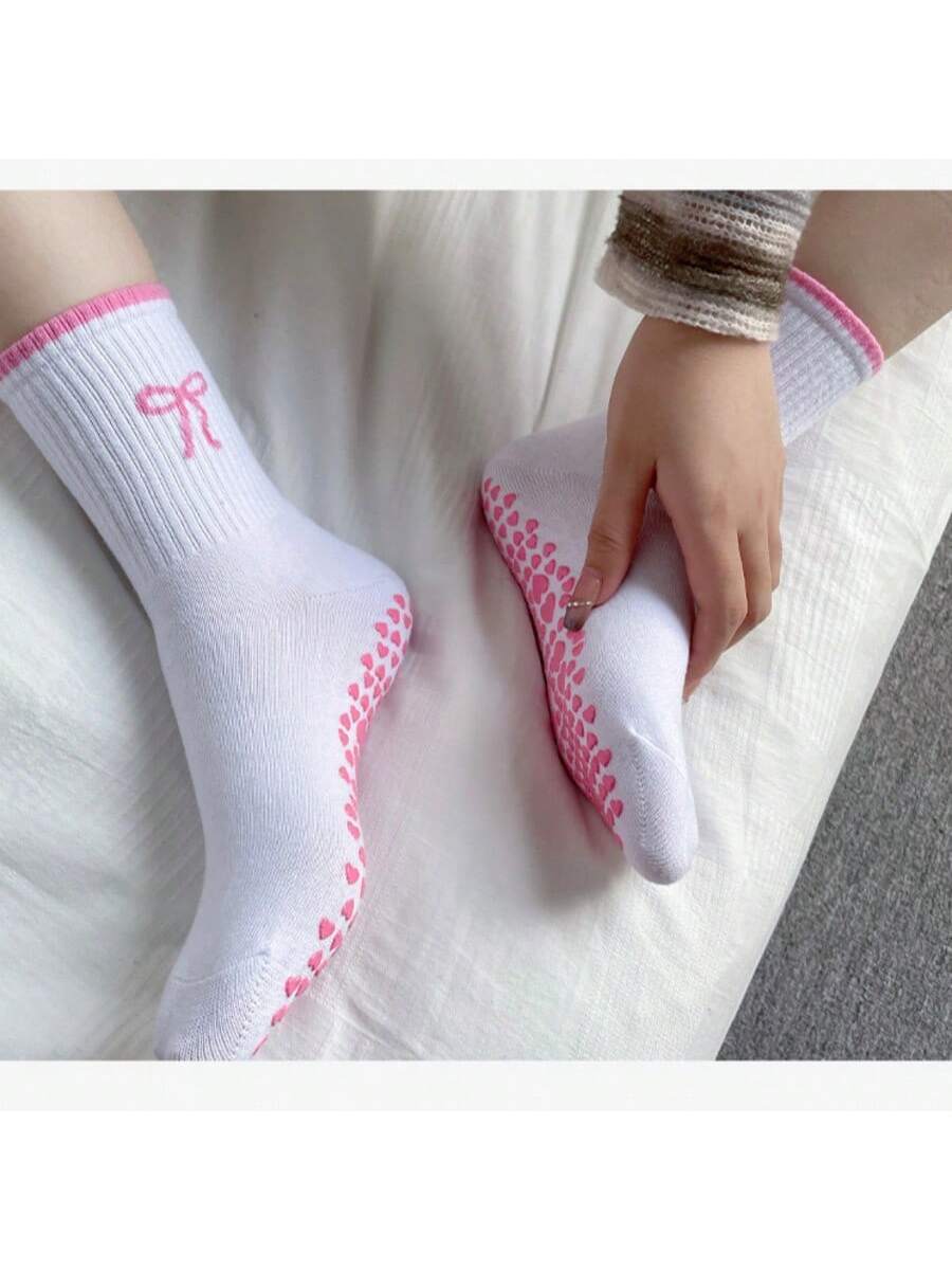 EU Size 36-43, 1 Pair/Women's Pilates Non-Slip Socks, Yoga Non-Slip Socks, Cute Ballet Non-Slip Sports Socks