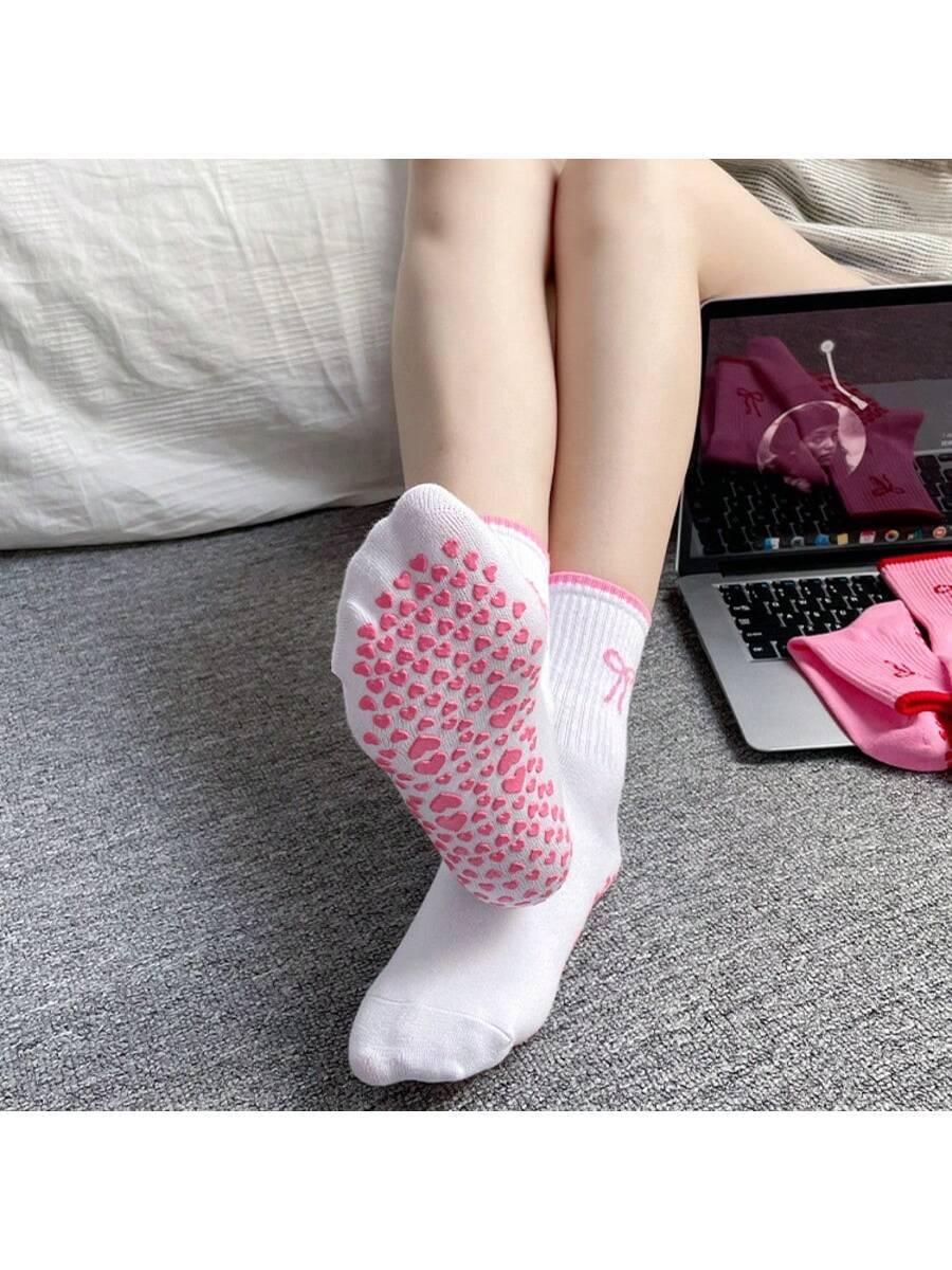 EU Size 36-43, 1 Pair/Women's Pilates Non-Slip Socks, Yoga Non-Slip Socks, Cute Ballet Non-Slip Sports Socks