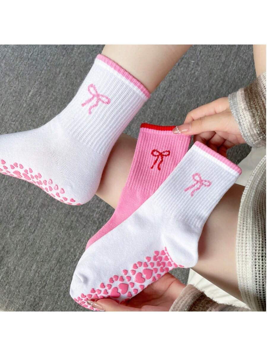 EU Size 36-43, 1 Pair/Women's Pilates Non-Slip Socks, Yoga Non-Slip Socks, Cute Ballet Non-Slip Sports Socks