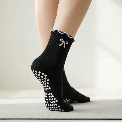 Crew grip socks w. bow